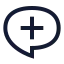 Comment Add icon with stroke sharp style